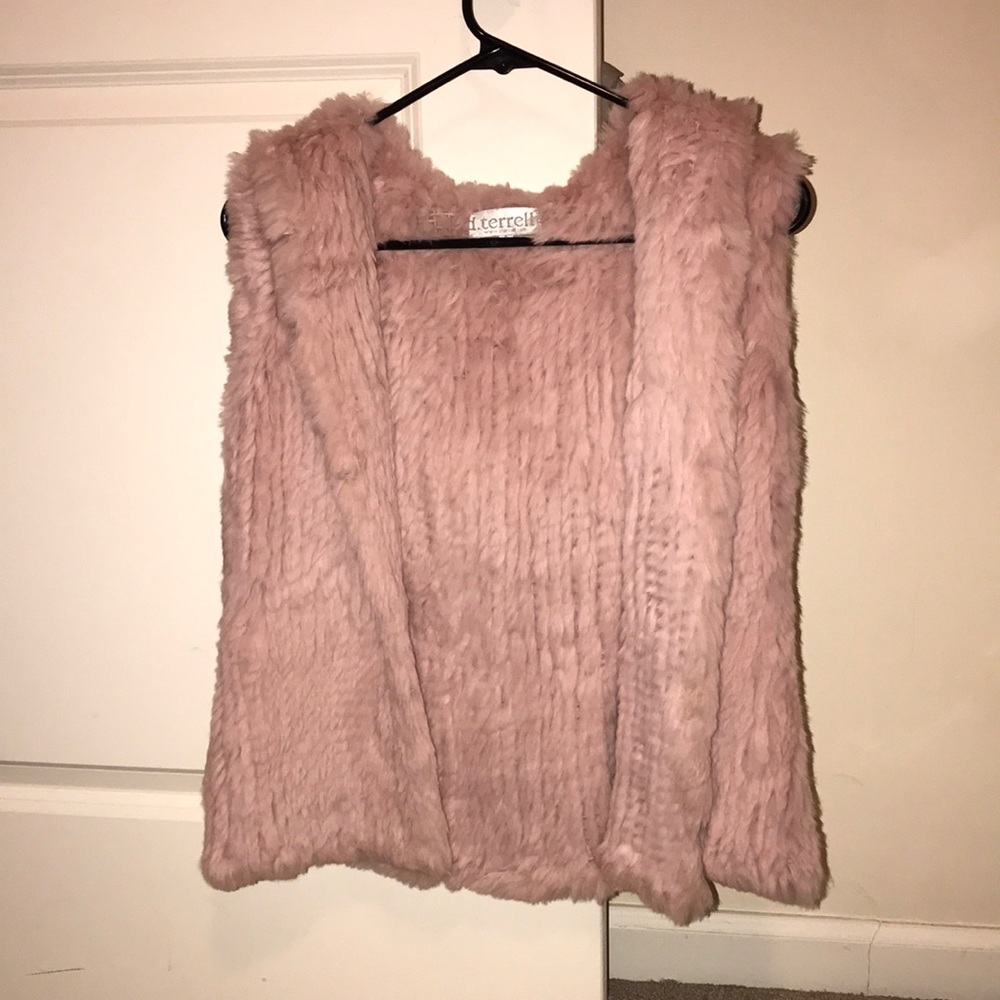 Pink fur vest